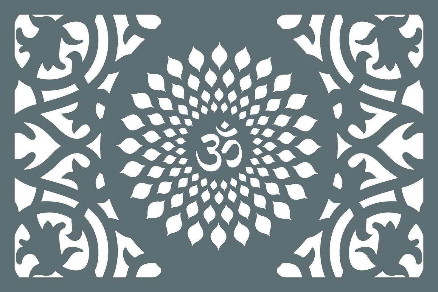 Om Jali Design for mandir, Laser Cutting Design For Mandir or Temple. vector