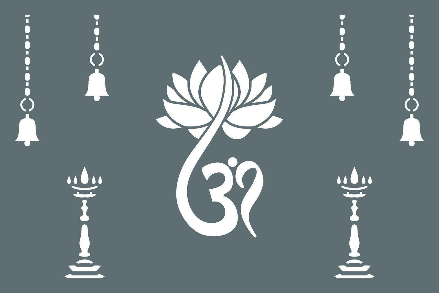 Om Jali Design for mandir, Laser Cutting Design For Mandir or Temple vector