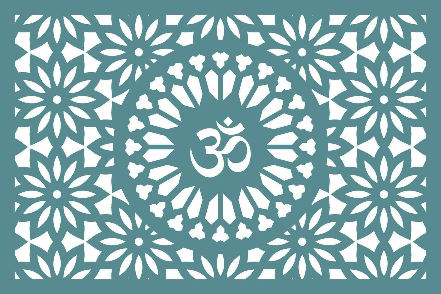 Om Jali Design for mandir, Laser Cutting Design For Mandir or Temple. vector