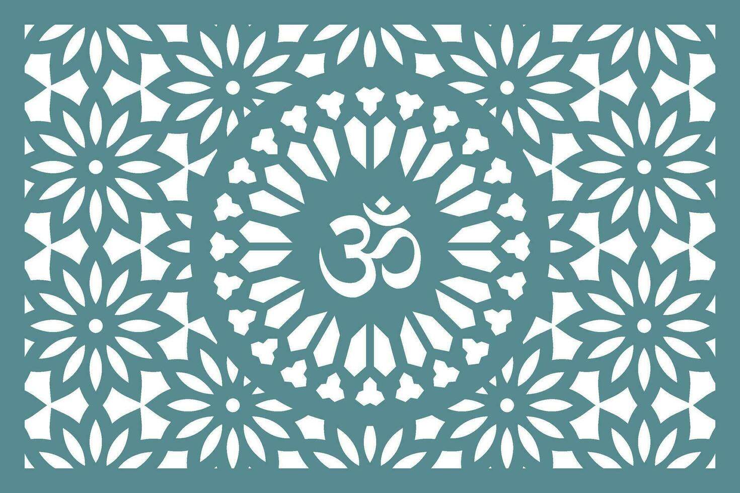 om jali diseño para mandir, láser corte diseño para mandir o templo. vector