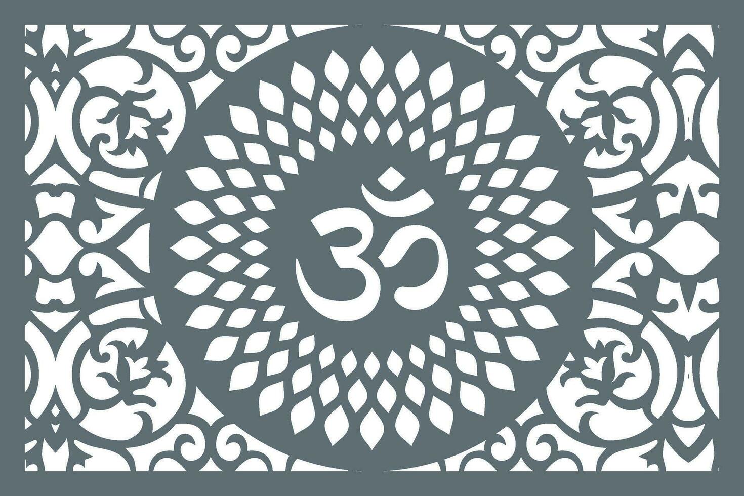 Om Jali Design for mandir, Laser Cutting Design For Mandir or Temple vector