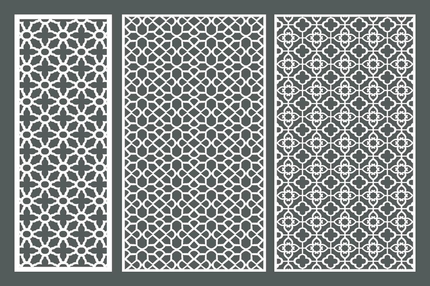 Set Jali Design For jali, Laser, Cnc, Graphic. vector