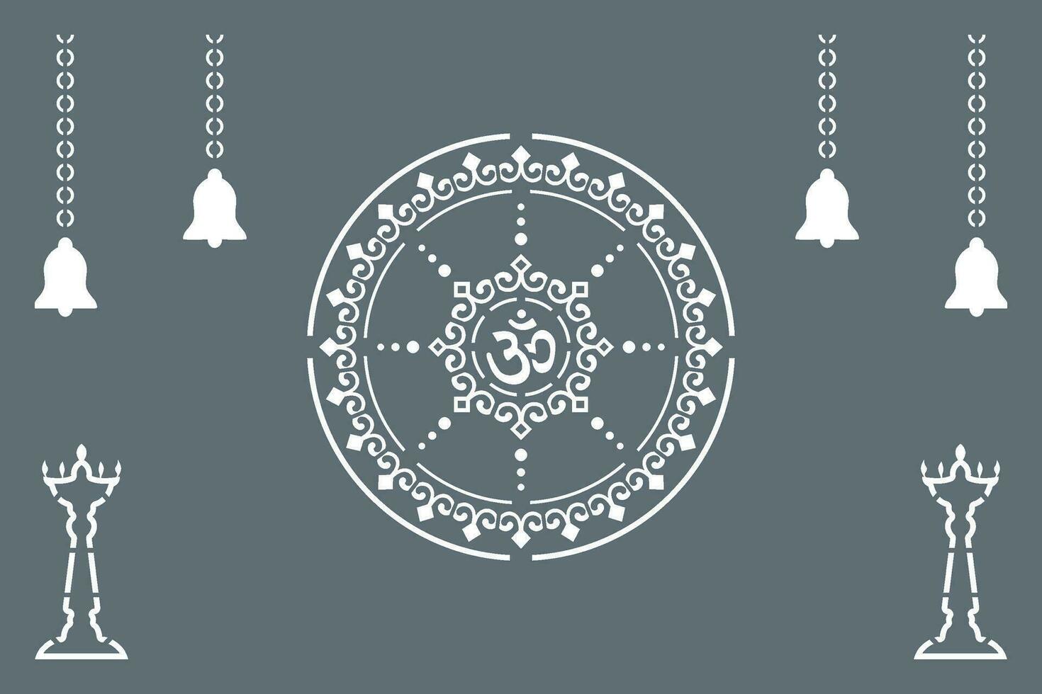 Om Jali Design for mandir, Laser Cutting Design For Mandir or Temple vector