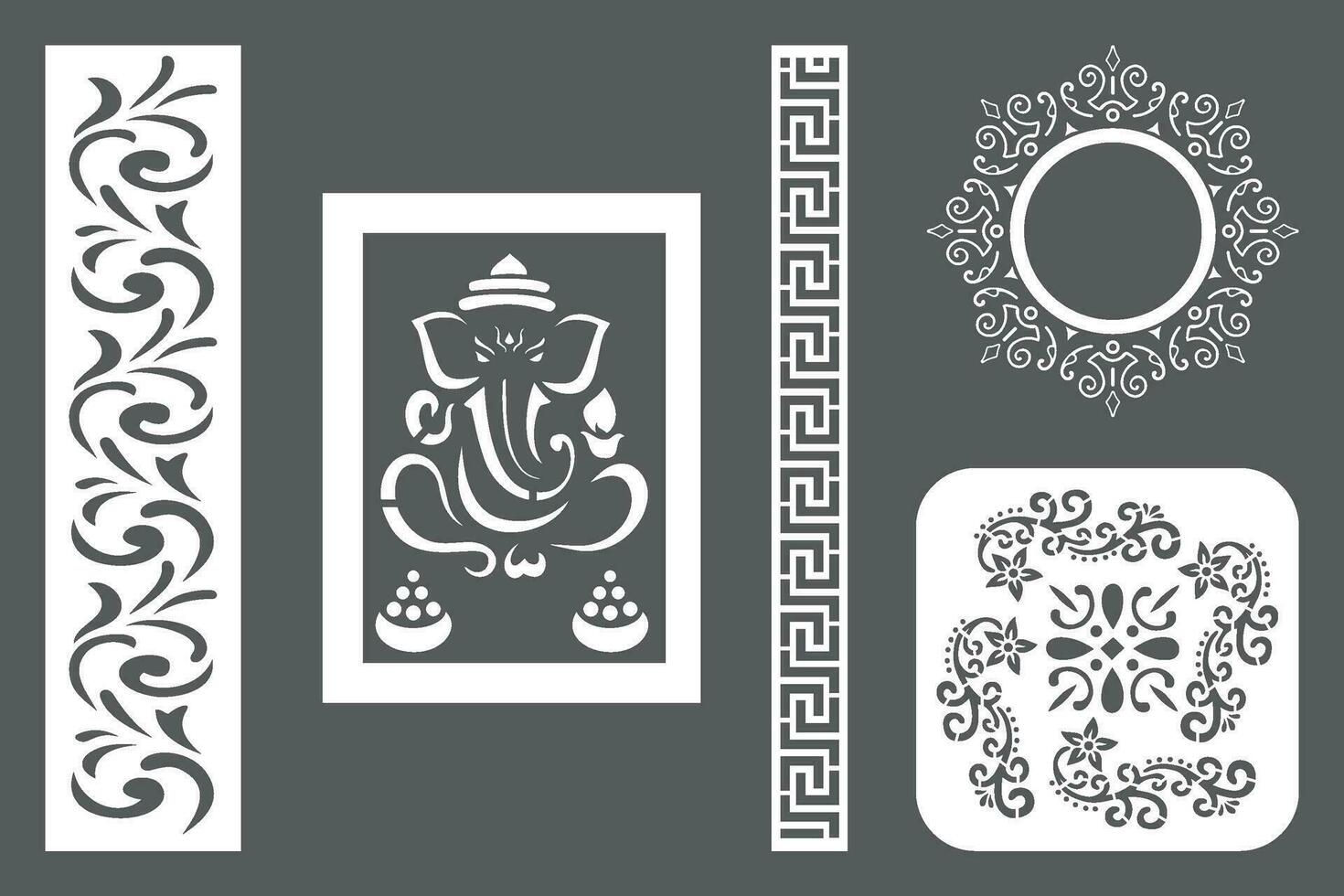 Set Jali Design For jali, Laser, Cnc, Graphic. vector