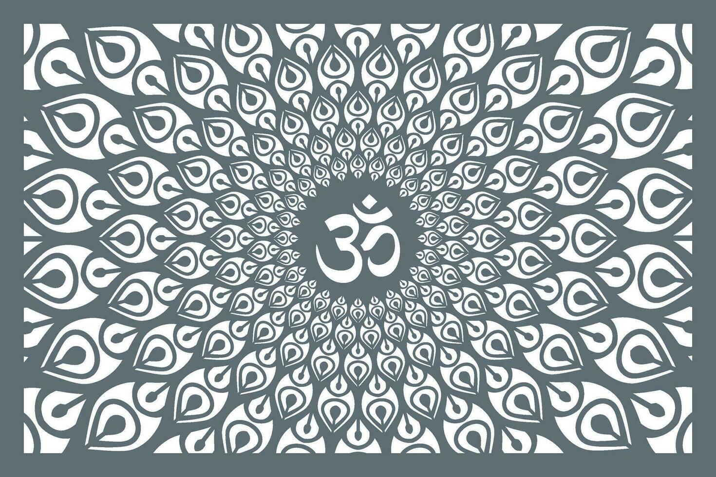Om Jali Design for mandir, Laser Cutting Design For Mandir or Temple. vector