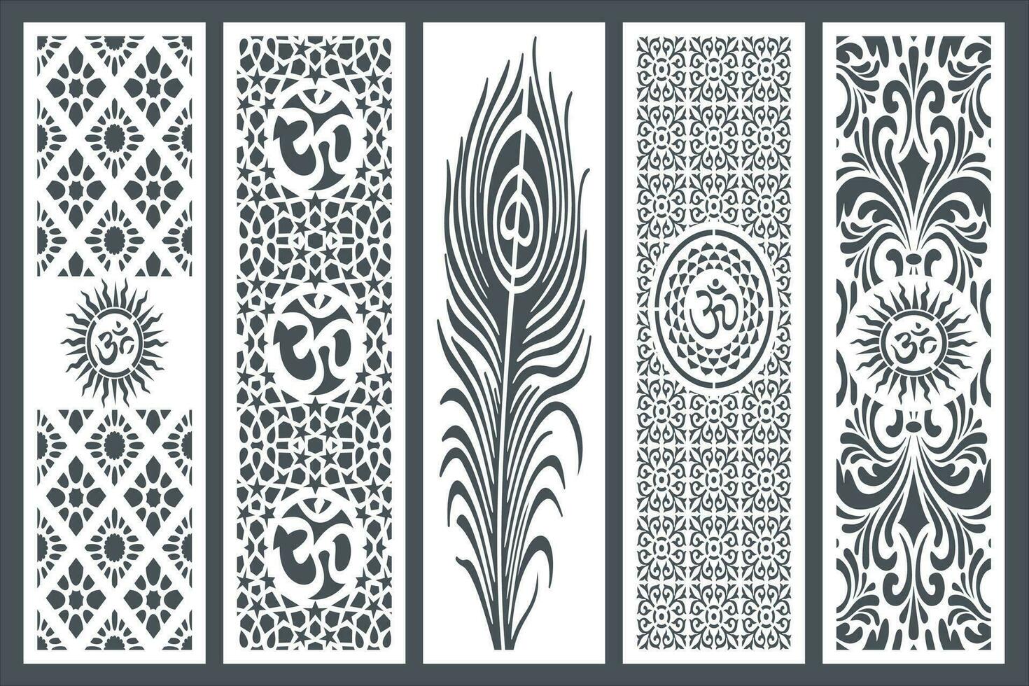 Mandir Temple Jali Design For Home. vector