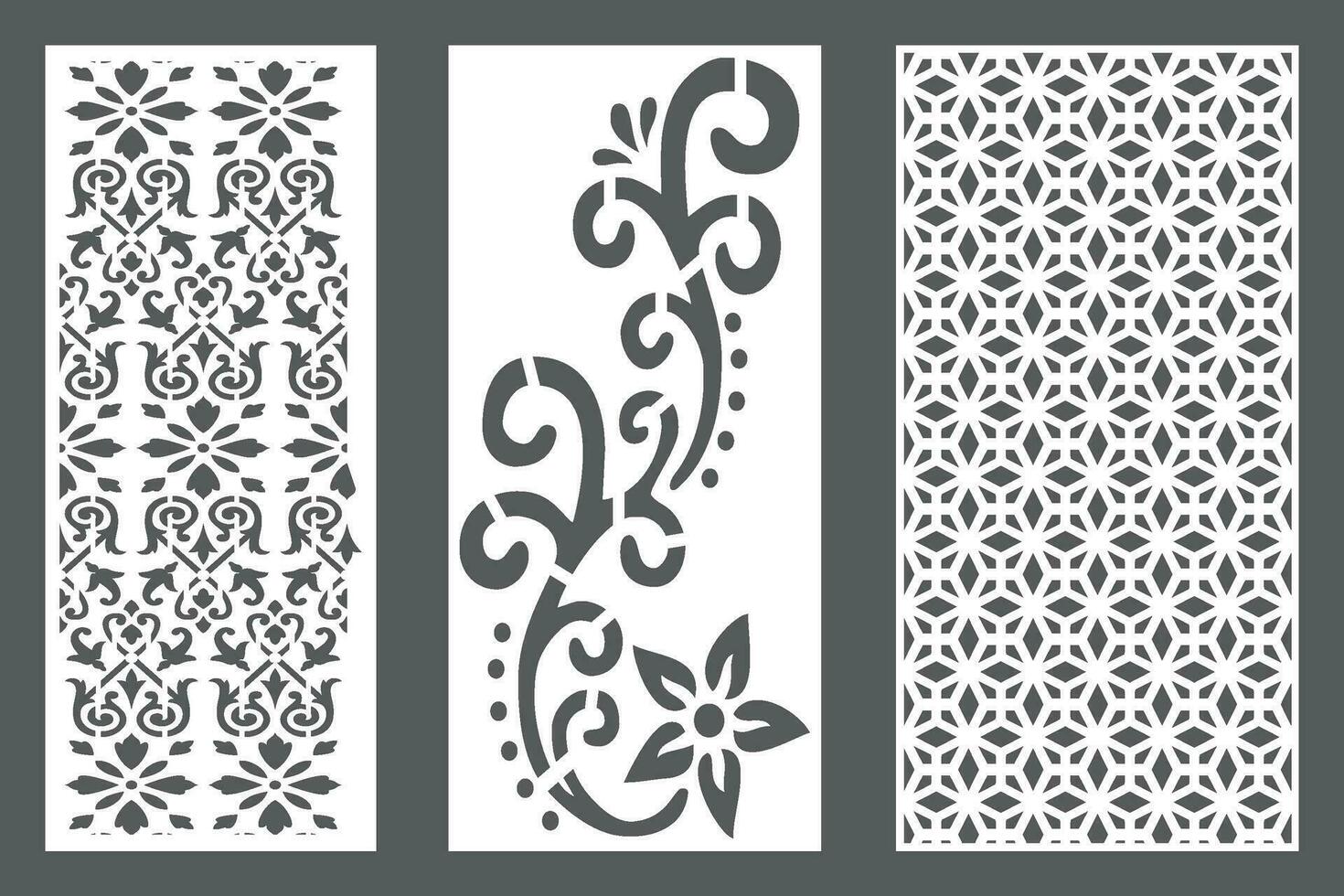 Set Jali Design For jali, Laser, Cnc, Graphic. vector