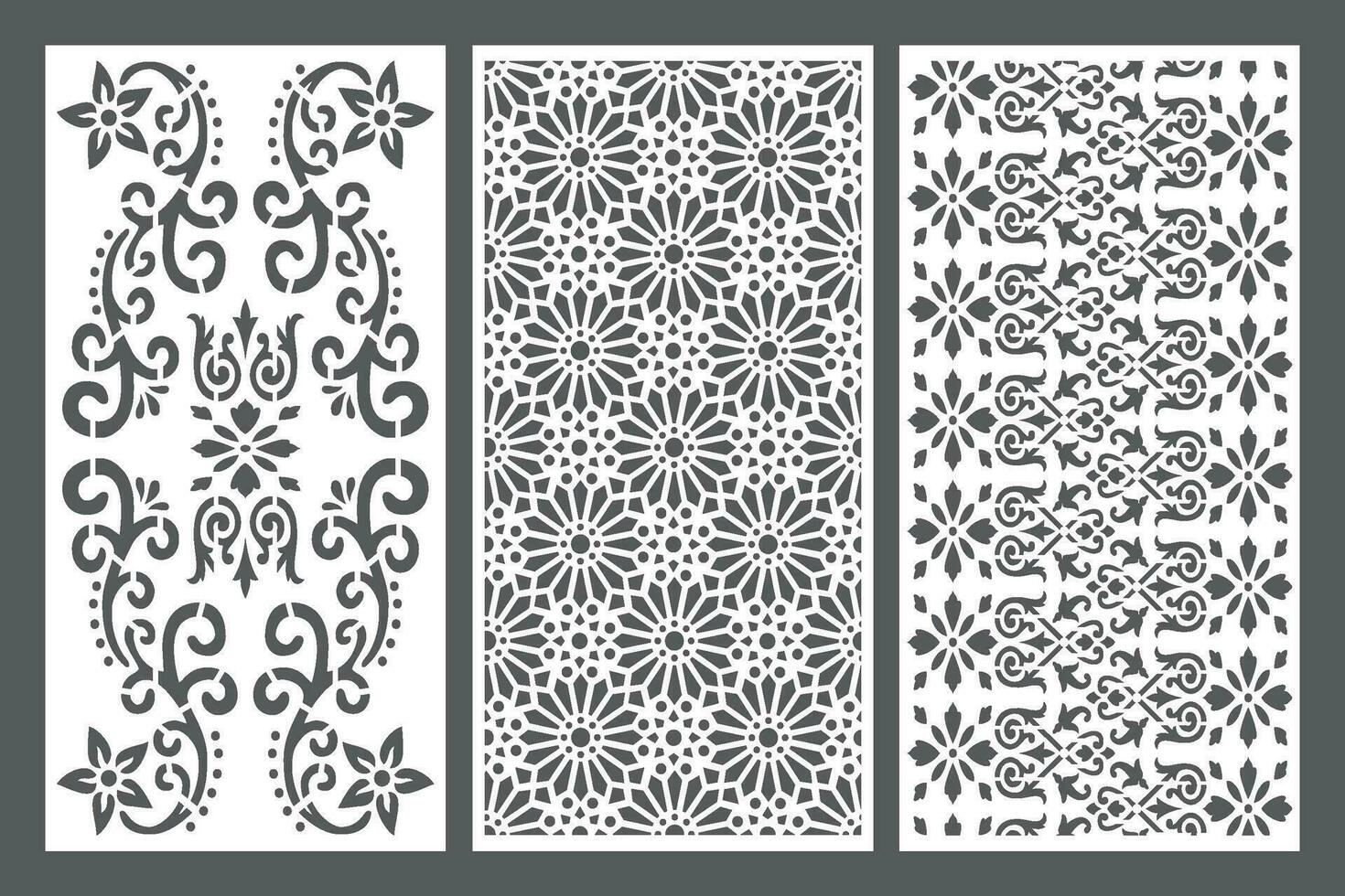 Set Jali Design For jali, Laser, Cnc, Graphic. vector