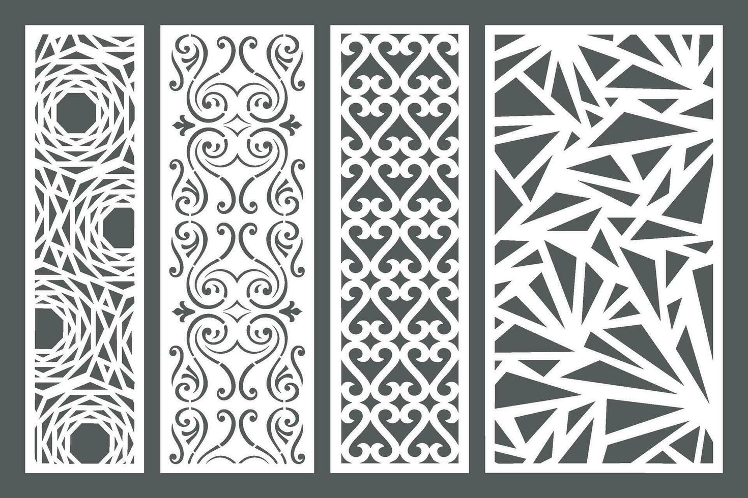 Set Jali Design For jali, Laser, Cnc, Graphic. vector