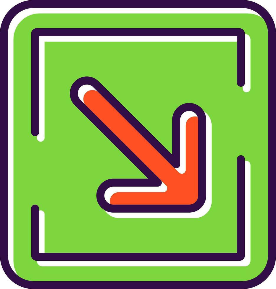 Down Right Arrow Vector Icon Design