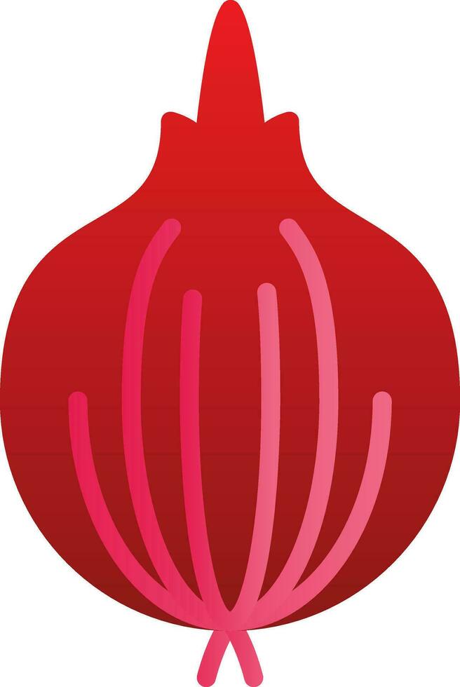 Red Onion Vector Icon Design