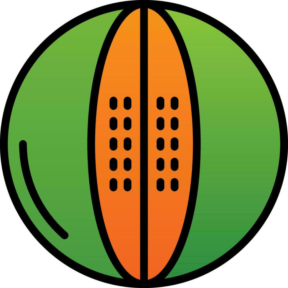 Melon Cantaloupe Vector Icon Design