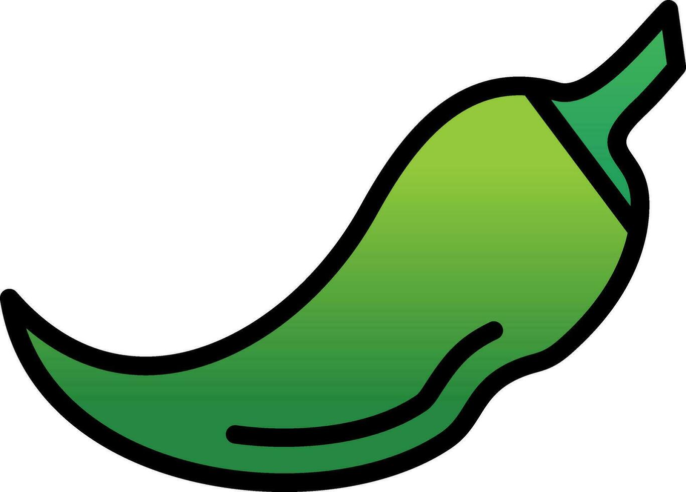 Green Chili Vector Icon Design