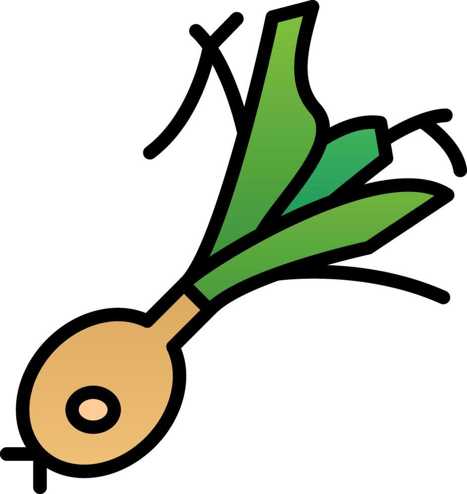 Spring Onion Vector Icon Design