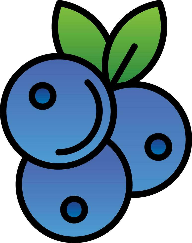 Blueberries Vector Icon Design