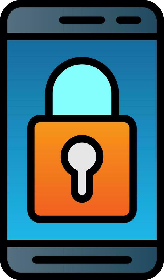 Mobile Lock  Vector Icon Design