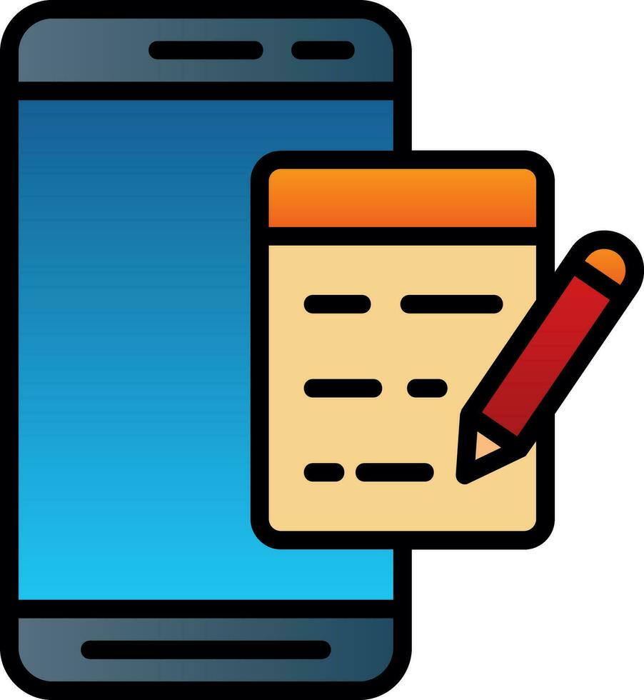 Mobile Note  Vector Icon Design