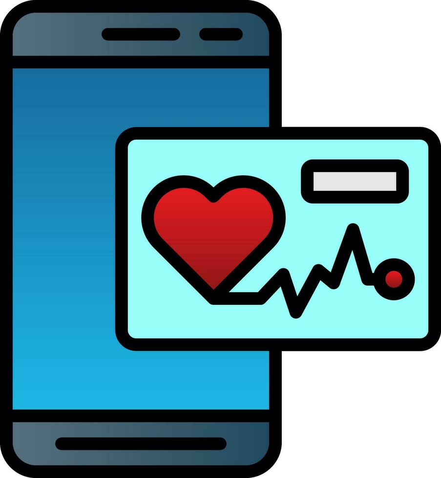 Heart Rate App  Vector Icon Design