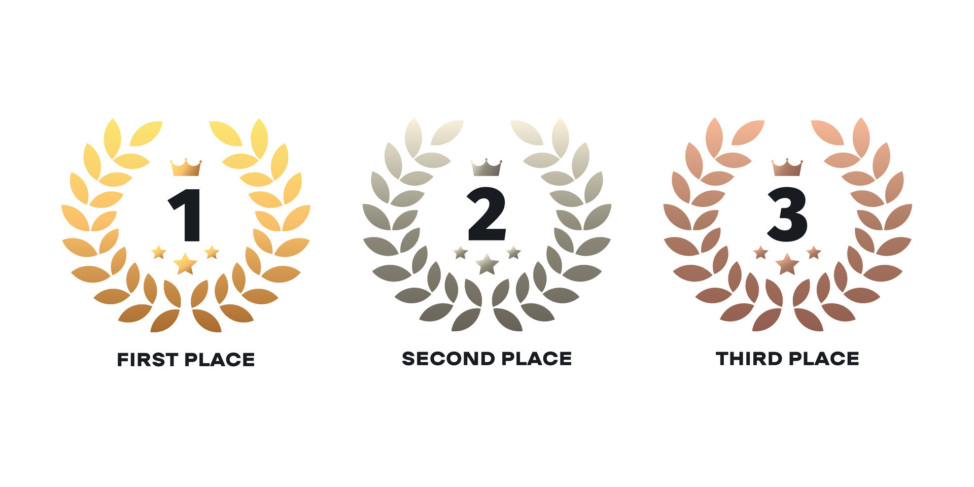 Laurel wreaths icons v2 26103549 Vector Art at Vecteezy