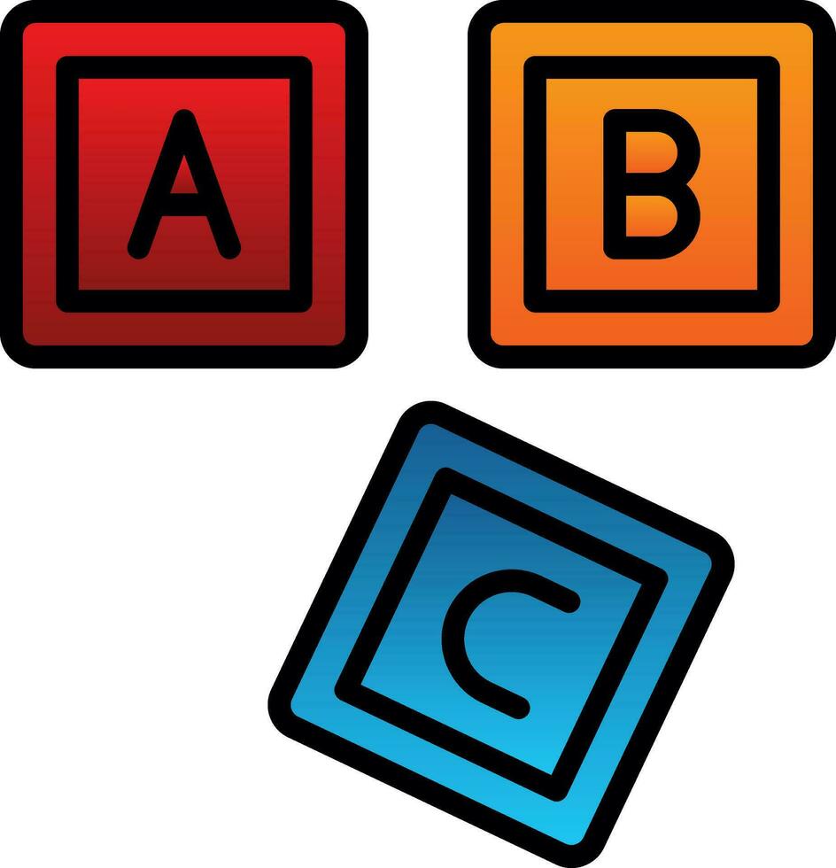 a B C bloquear vector icono diseño