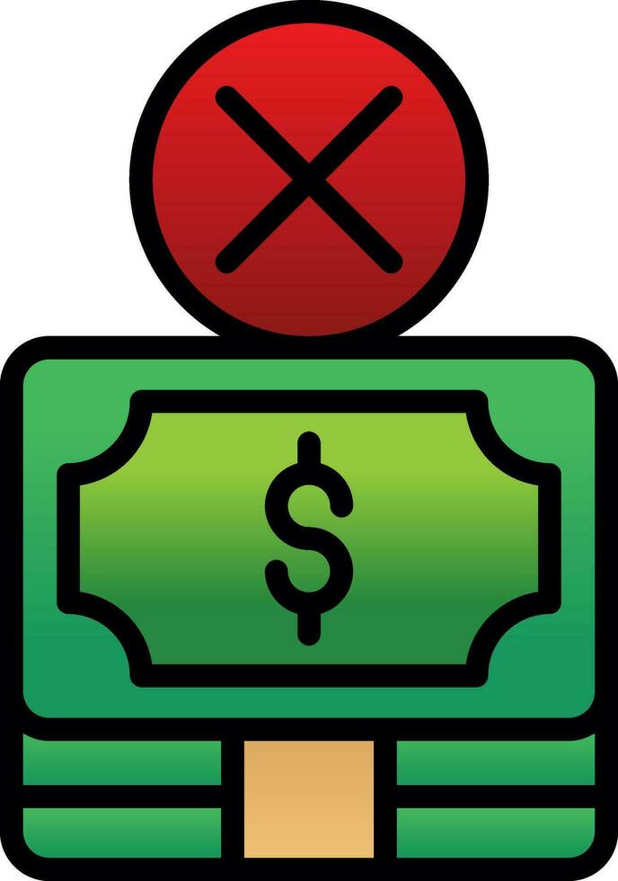 No Money Vector Icon Design