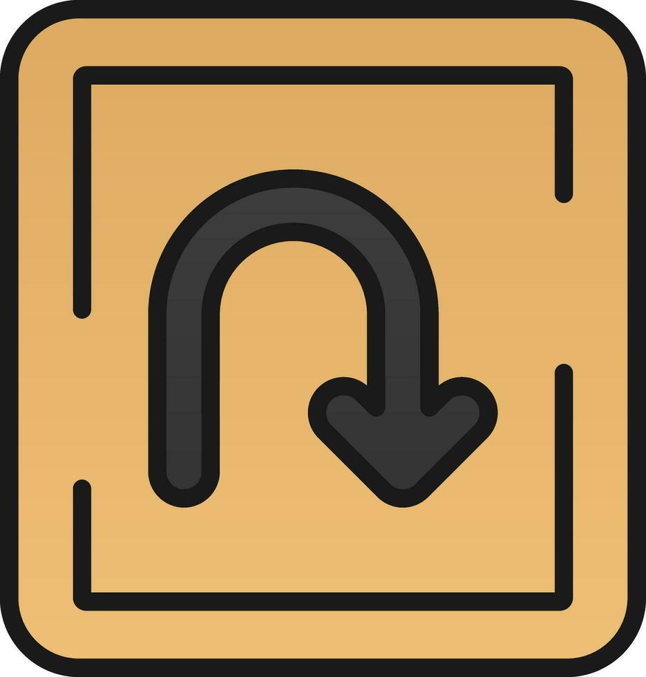 U Turn Vector Icon Design