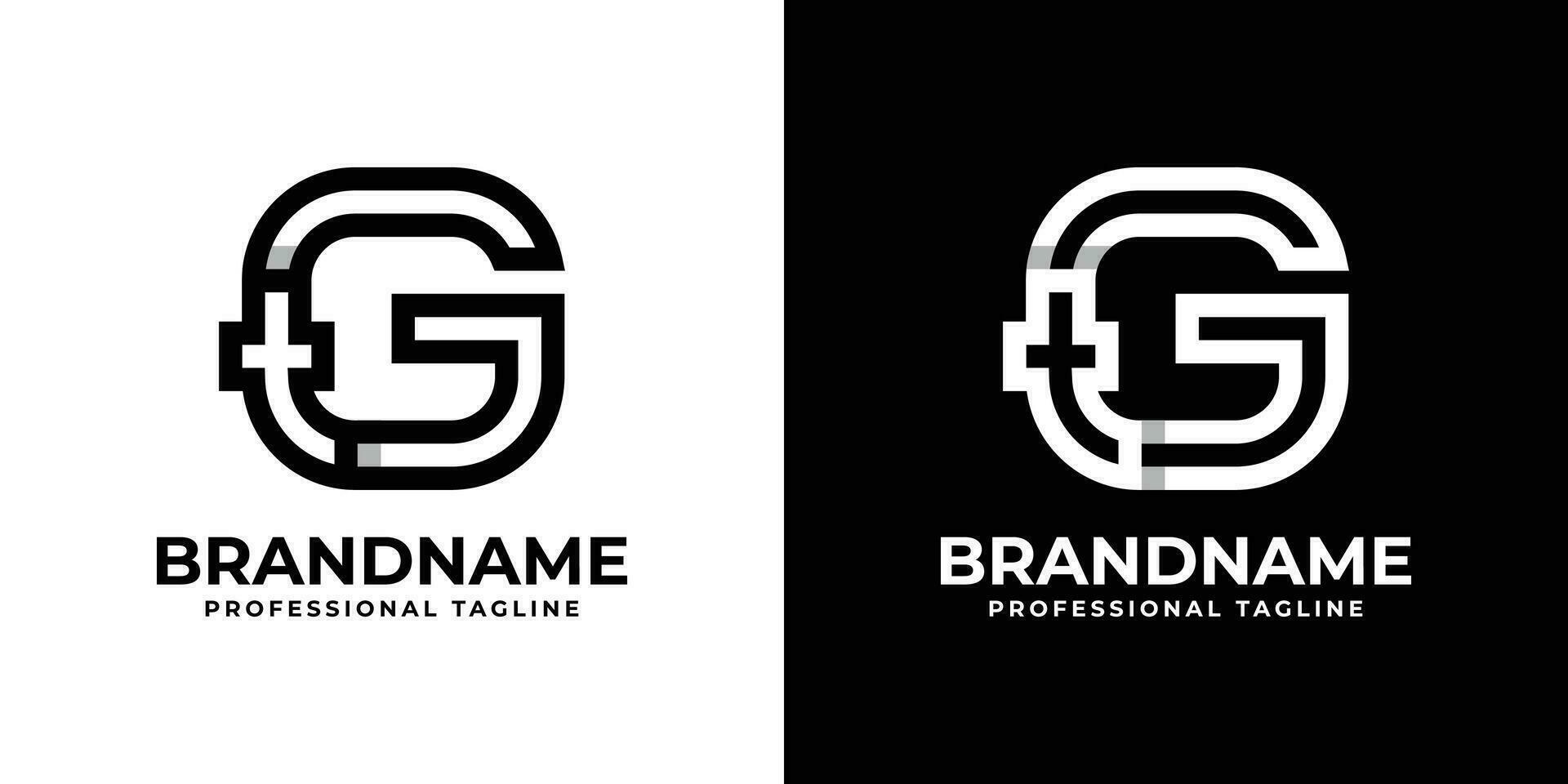 Letter GT or TG Monogram Logo, suitable for any business with GT or TG initials vector