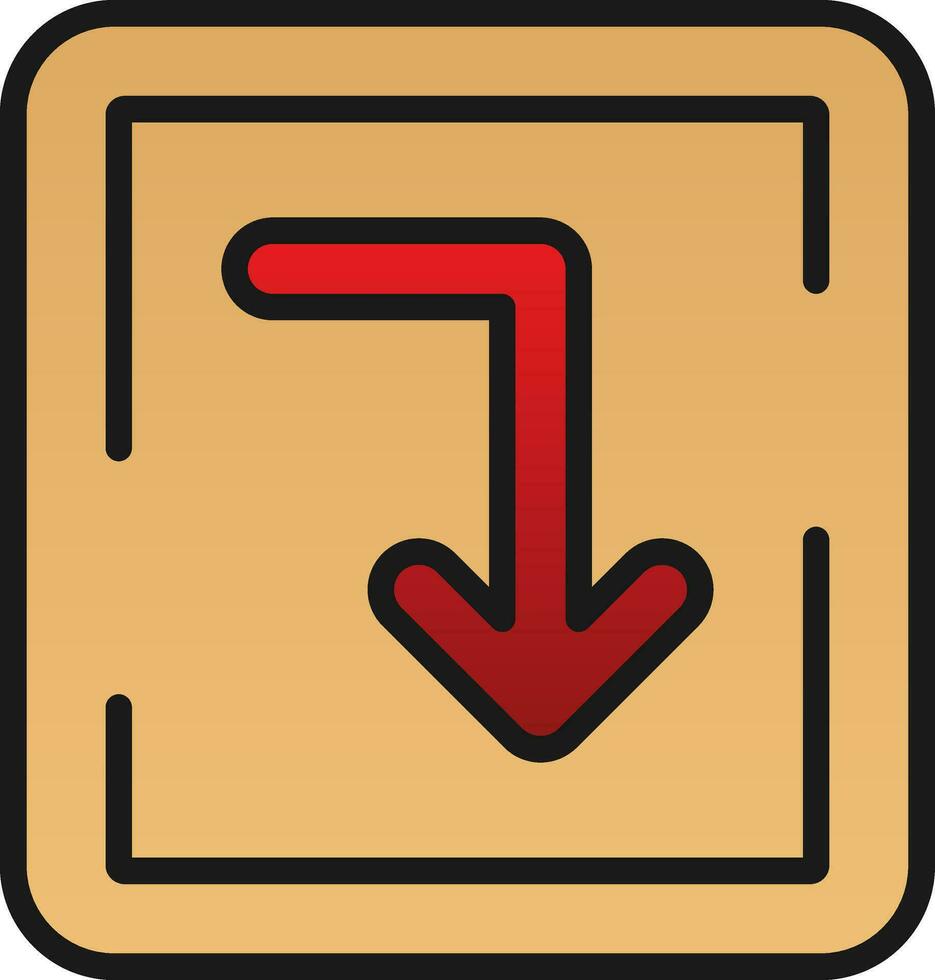 Turn Down Vector Icon Design