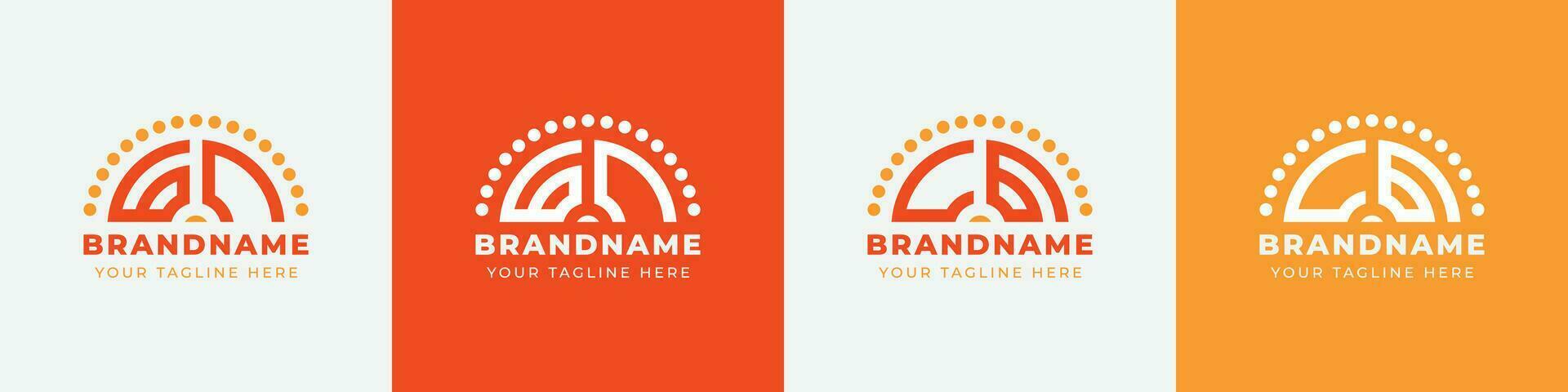 Letter CG and GC Sunrise  Logo Set, suitable for any business with CG or GC initials. vector