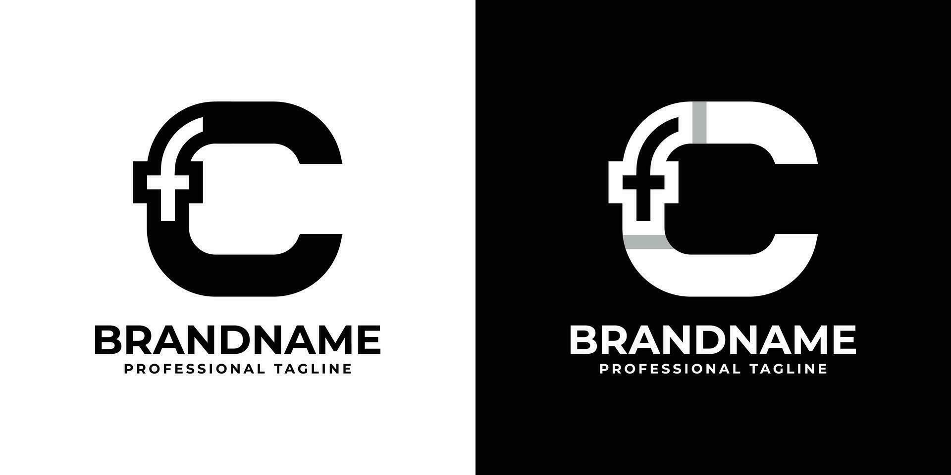 Letter CF or FC Monogram Logo, suitable for any business with CF or FC initials vector