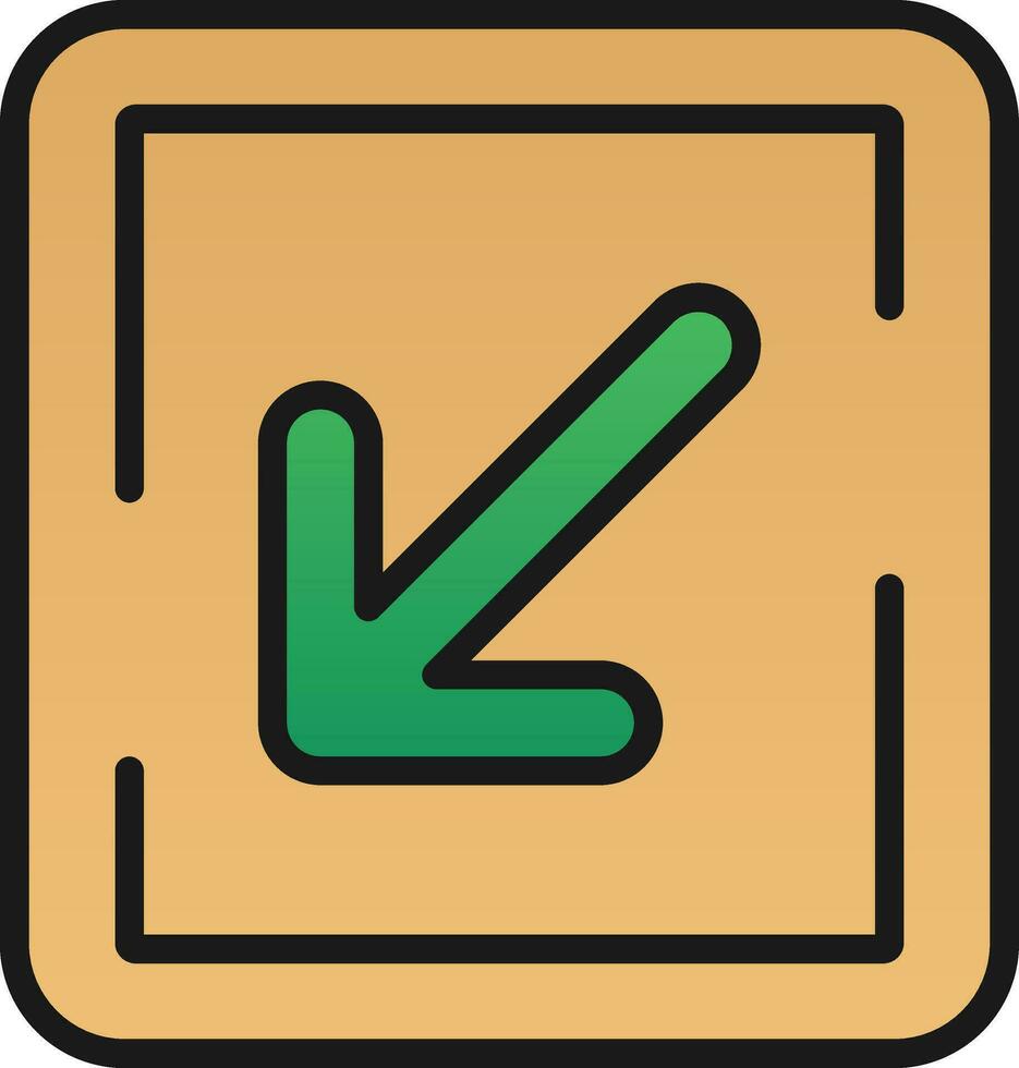 Down Left Arrow Vector Icon Design