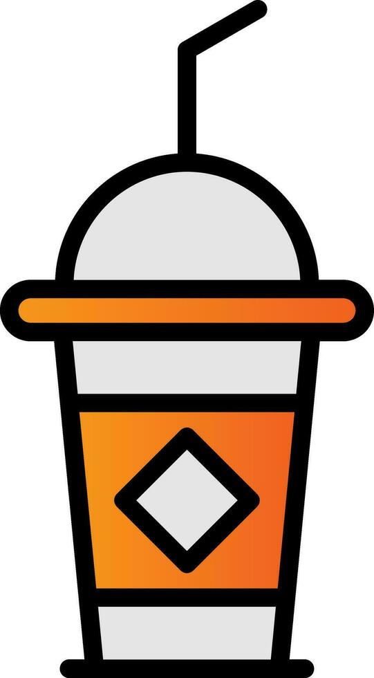 Iced Coffee Vector Icon Design