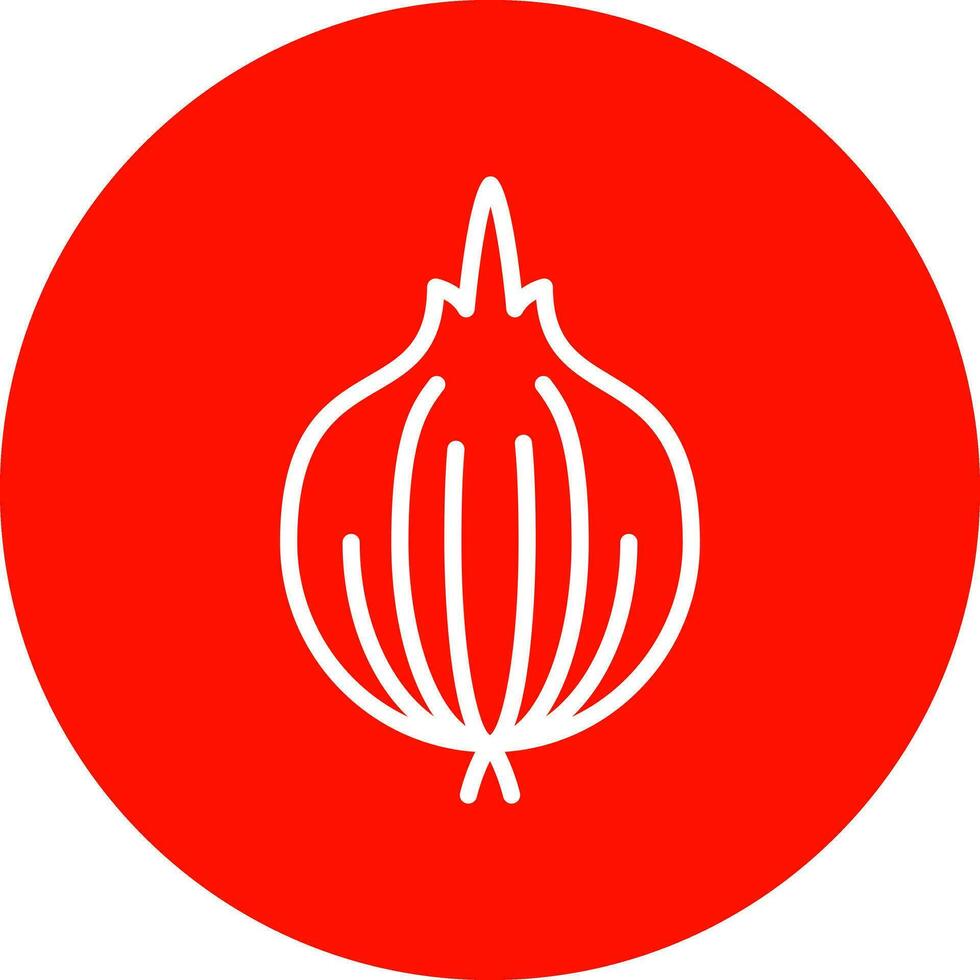 Red Onion Vector Icon Design