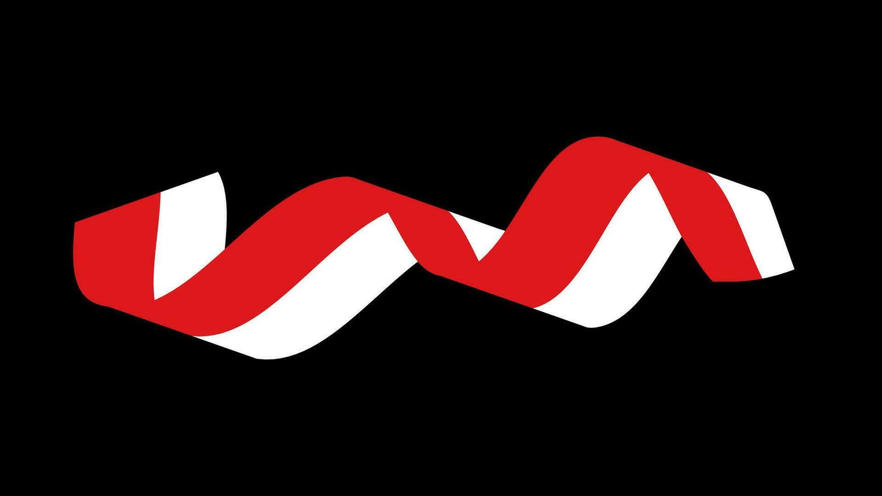 Indonesia flag ribbon, Indonesia waving flag on black background vector