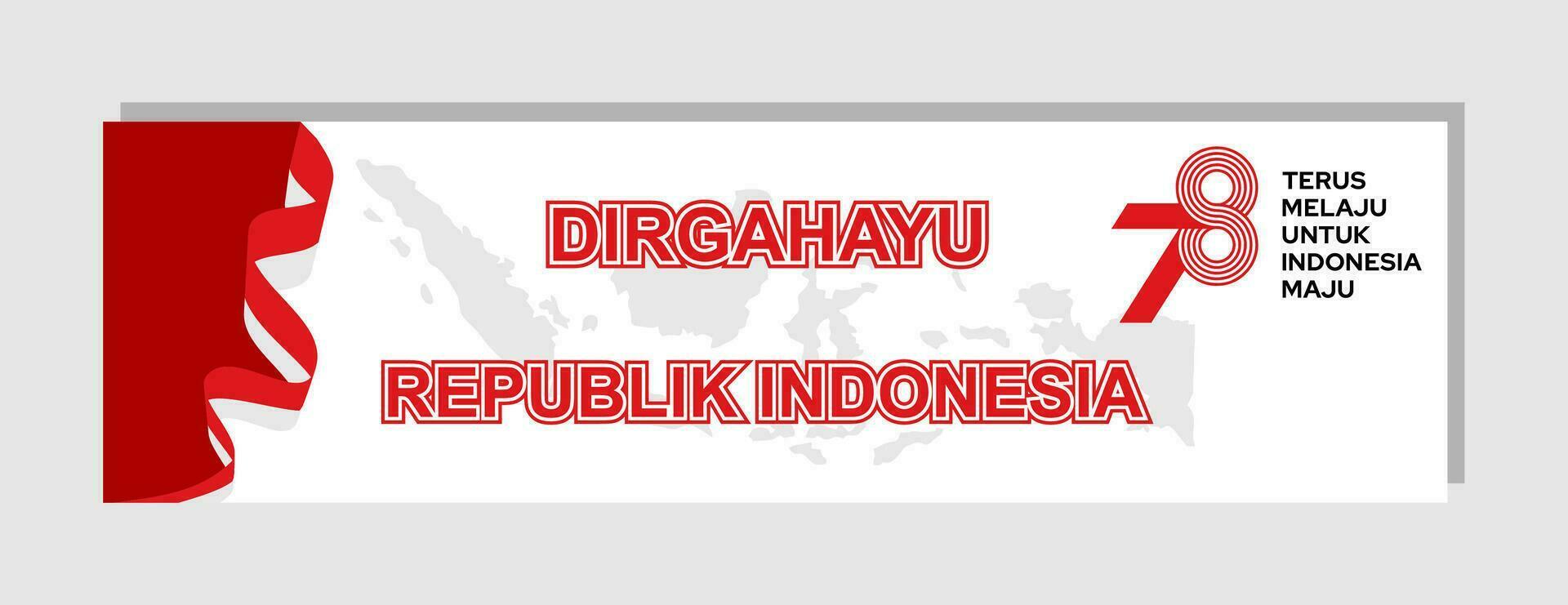 The 78th Independence day of Indonesia white red vector illustration, Indonesia 78 Indonesia flag ribbon background