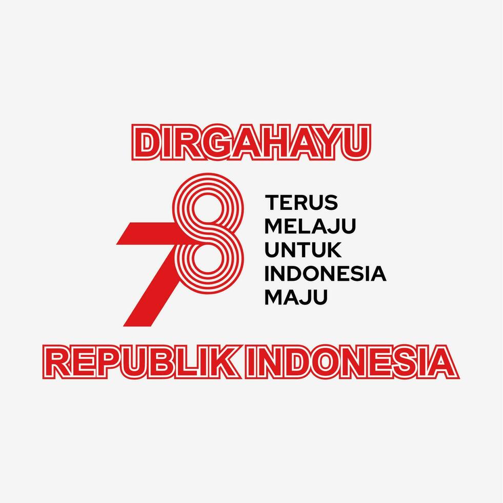 dirgahayu Rhode Island ke 78 logo icono símbolo el 78º independencia día de Indonesia vector ilustración