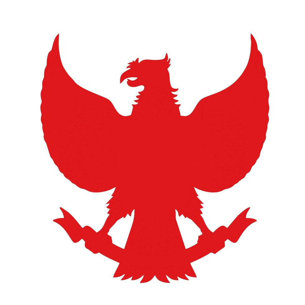 Garuda Pancasila in red logo icon symbol, Indonesia state symbol vector