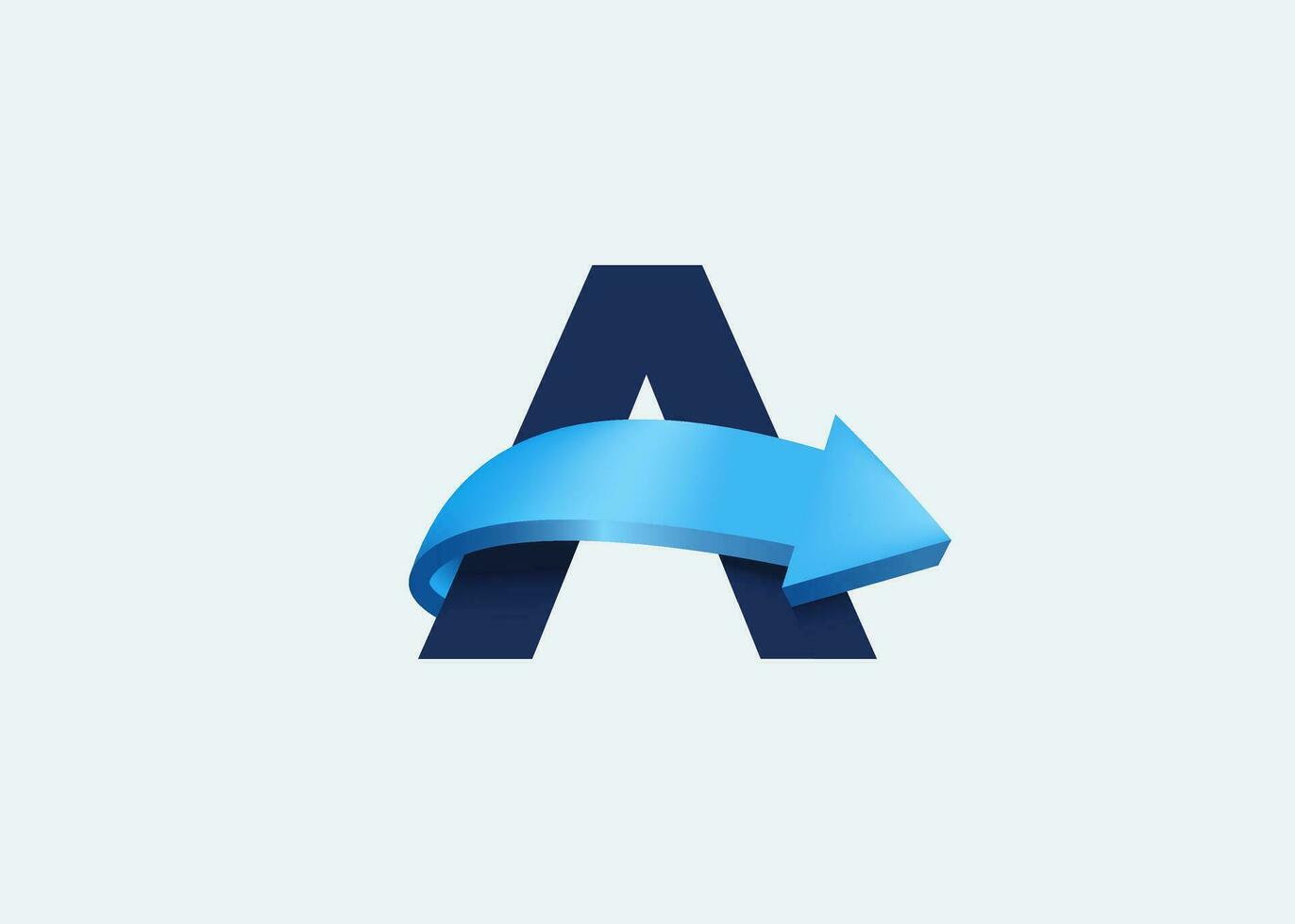 Letter A 3d arrow logo design for a technology company business vector