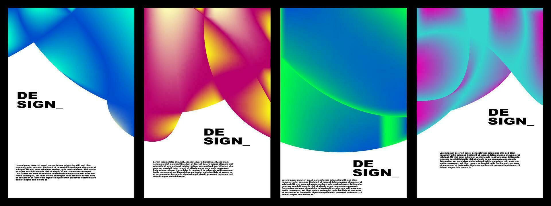 abstract gradient background set for banner, poster, design, template, flyer, brochure, website, etc vector