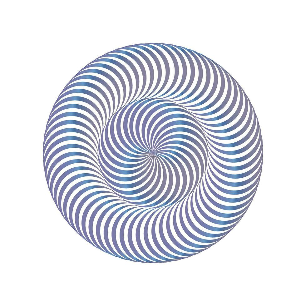 3D twisted gradient spirals. Tunnel geometry with lines. Abstract technology circle in a spiral. Vector illustration