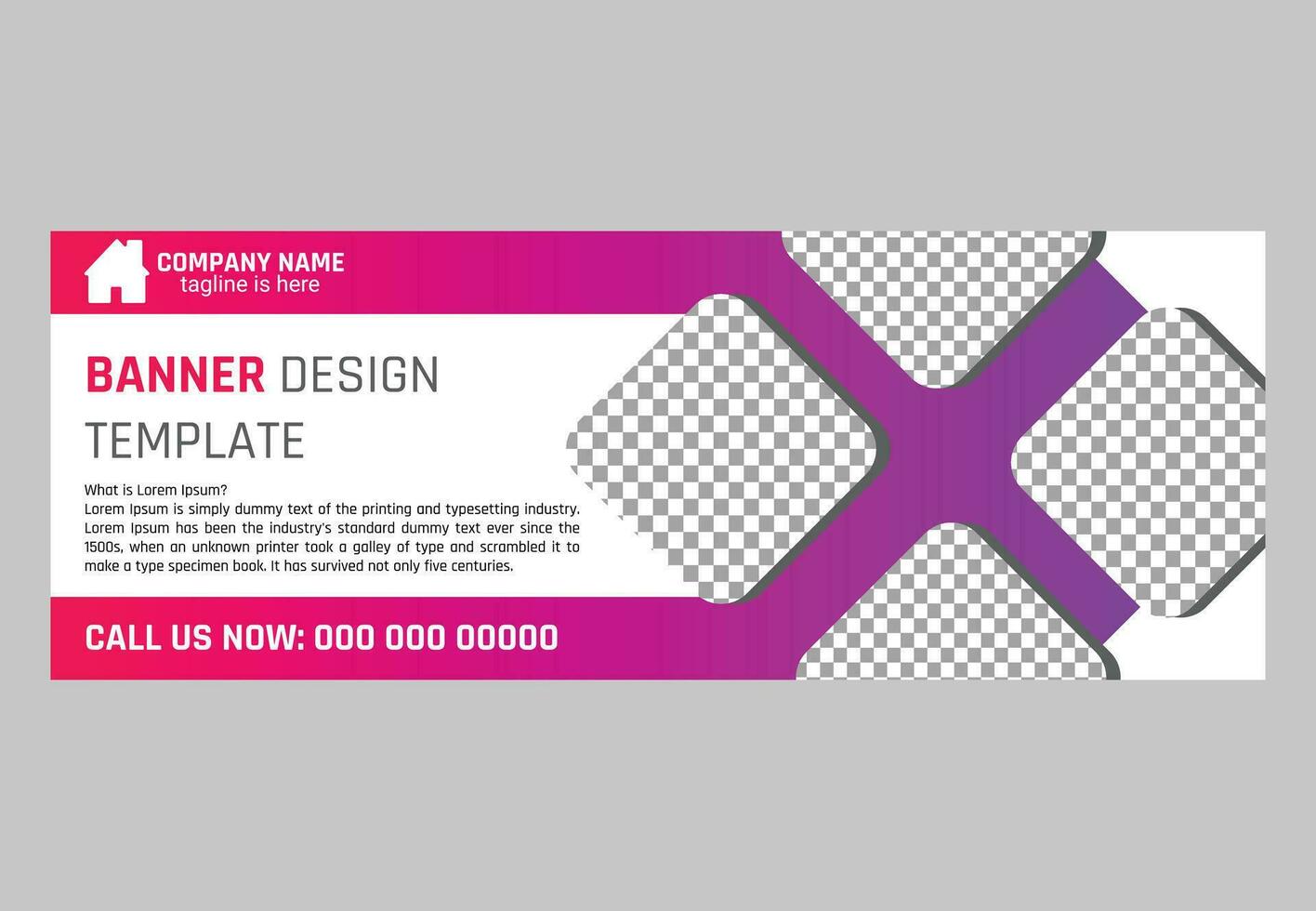 Banner template for web and print. Editable vector illustration