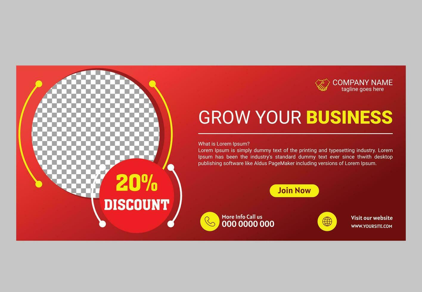 Gift voucher template for business. Red color. Vector illustration