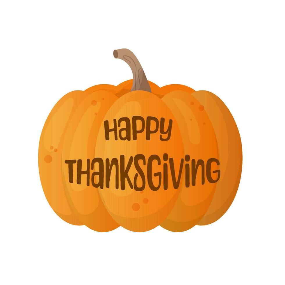 Thanksgiving pumpkin carving greeting inscription. Vector illustration