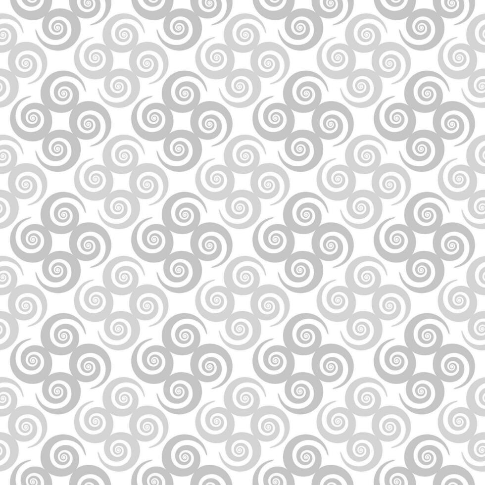 monochrome spiral seamless pattern background vector