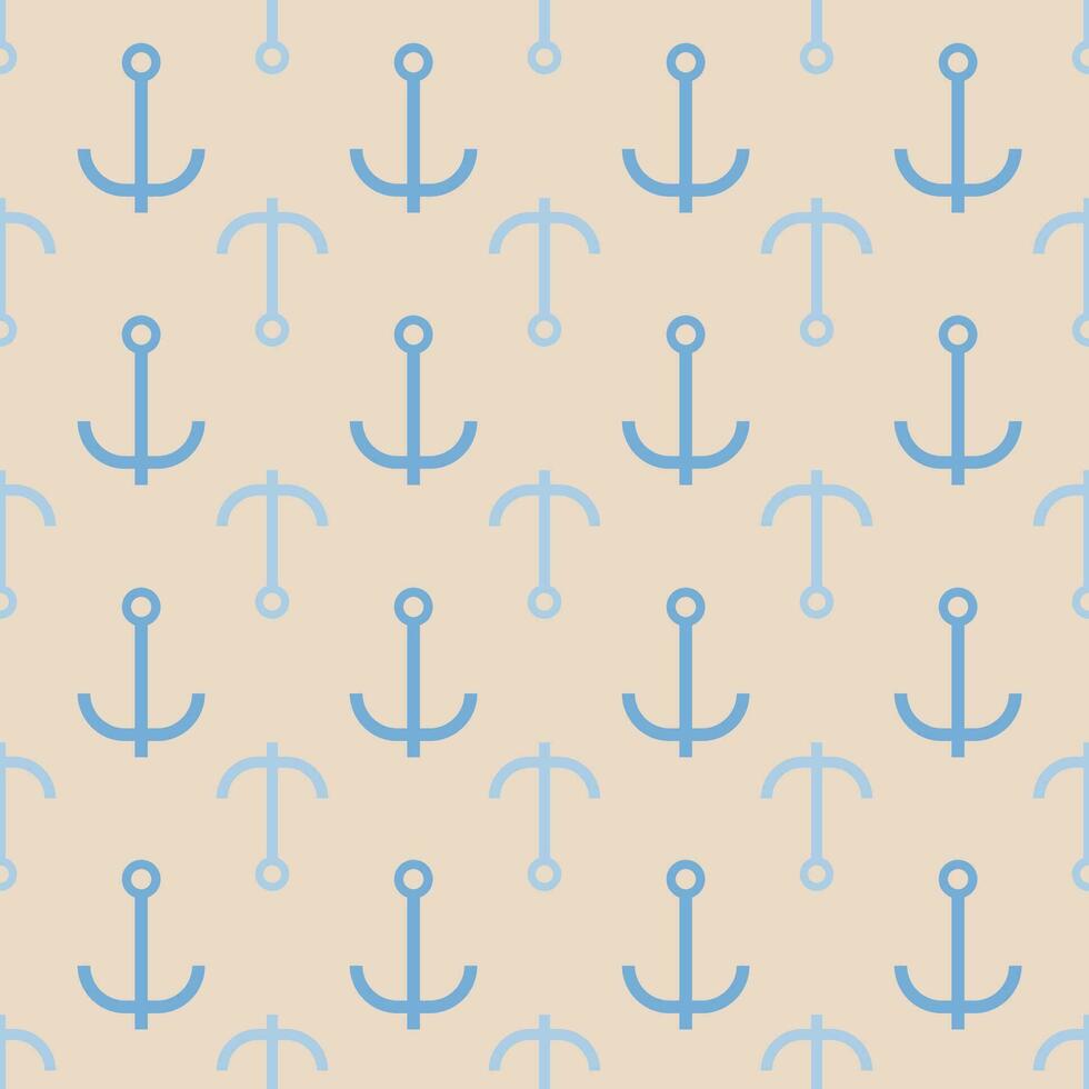 Seamless pattern with nautical anchors vector