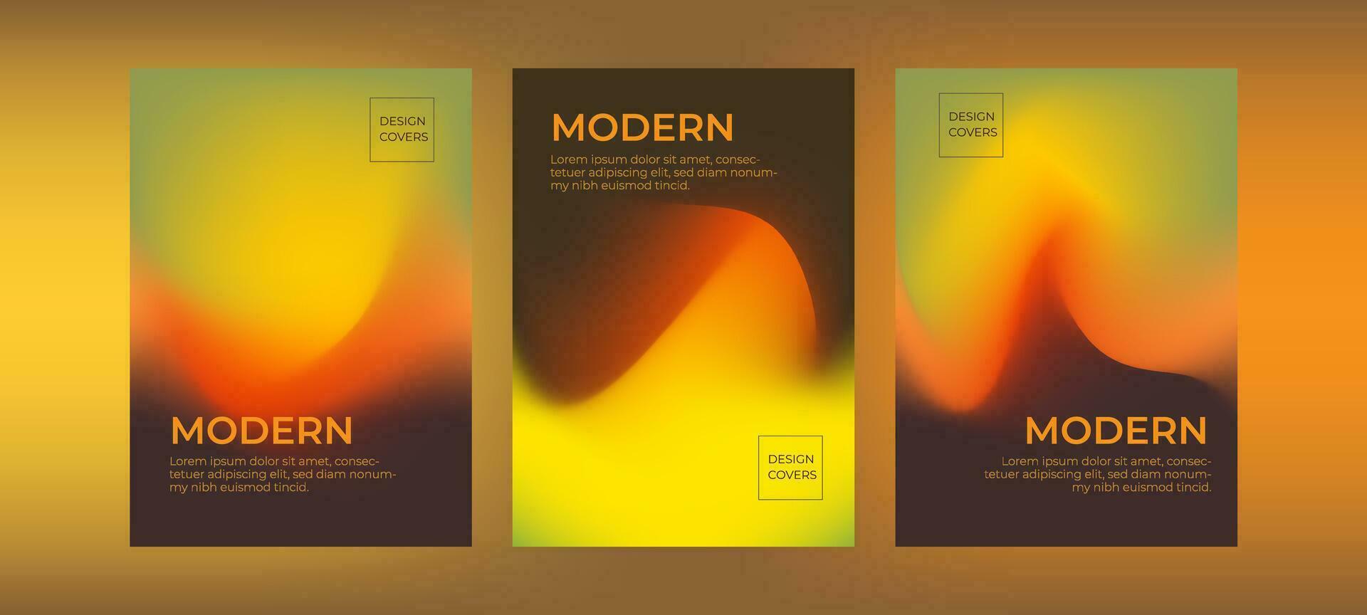 Set of covers design templates with vibrant gradient background. Trendy modern design. Applicable for placards, banners, flyers, presentations, covers and reports. Vector illustration. Eps10