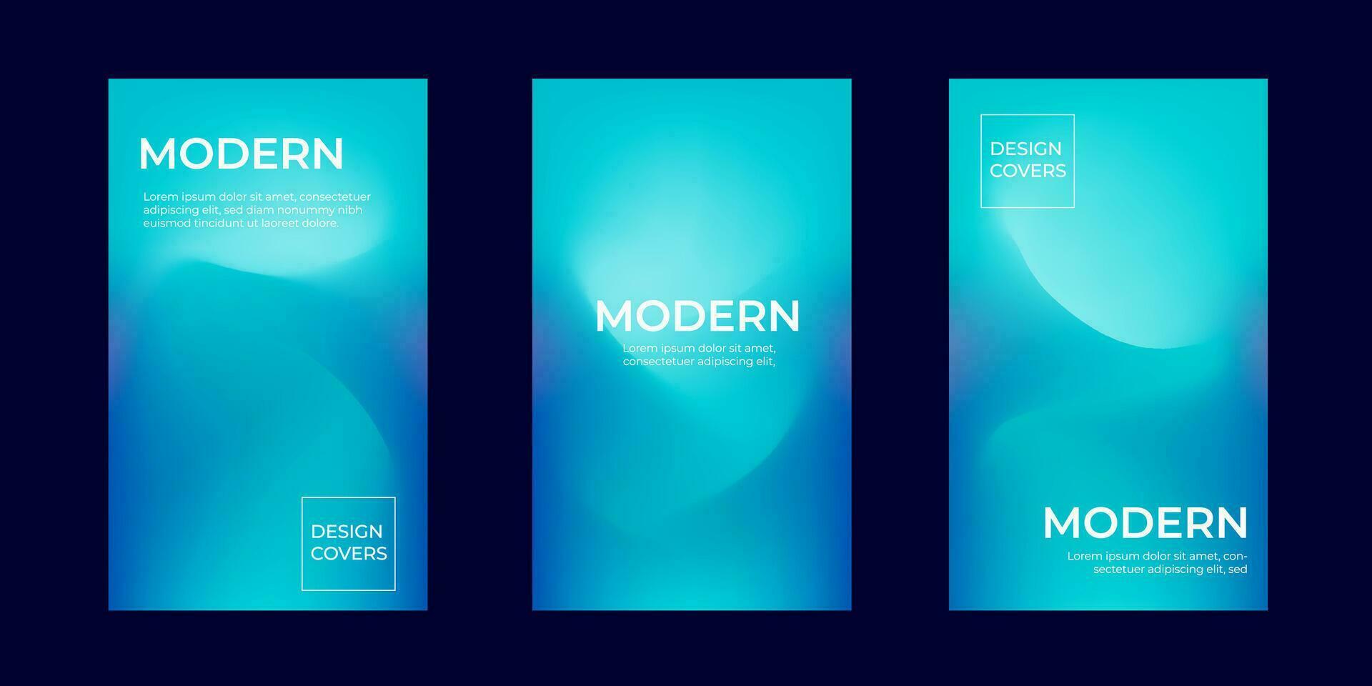 Set of covers design templates with vibrant gradient background. Trendy modern design. Applicable for placards, banners, flyers, presentations, covers and reports. Vector illustration. Eps10