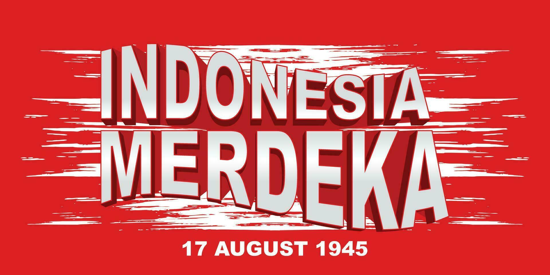Indonesia Merdeka background banner with flag vector