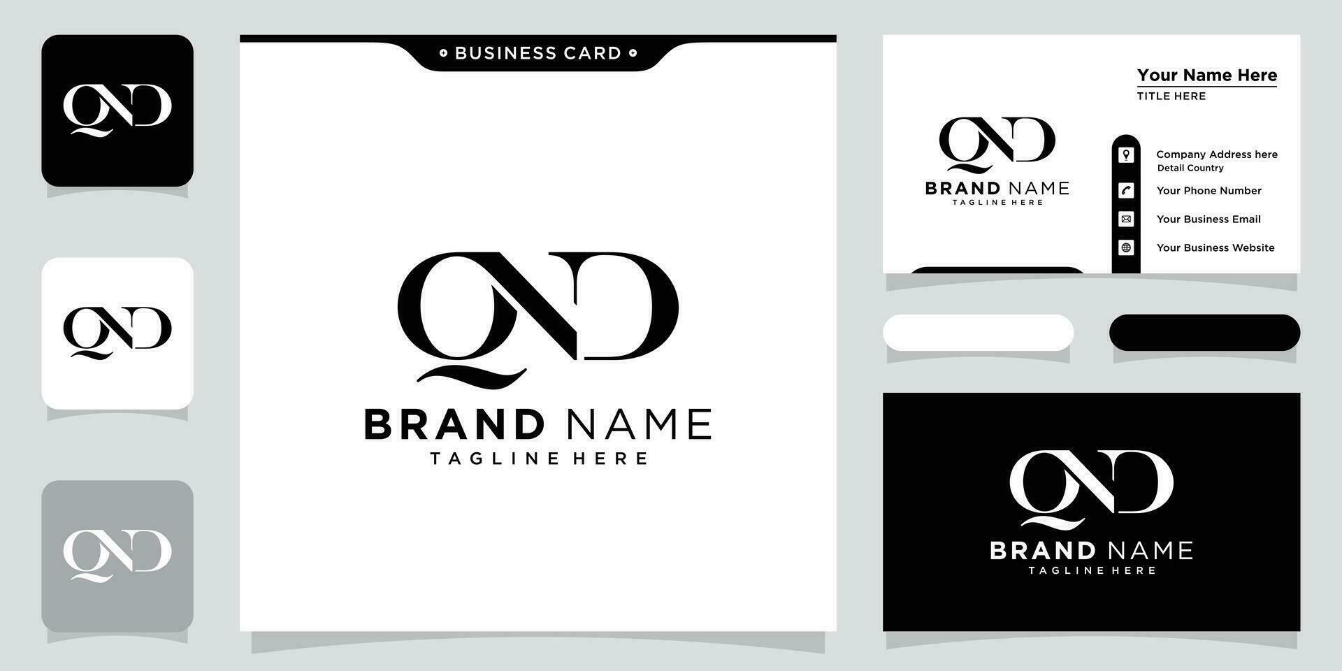 Initial Letter QND logo design template vector