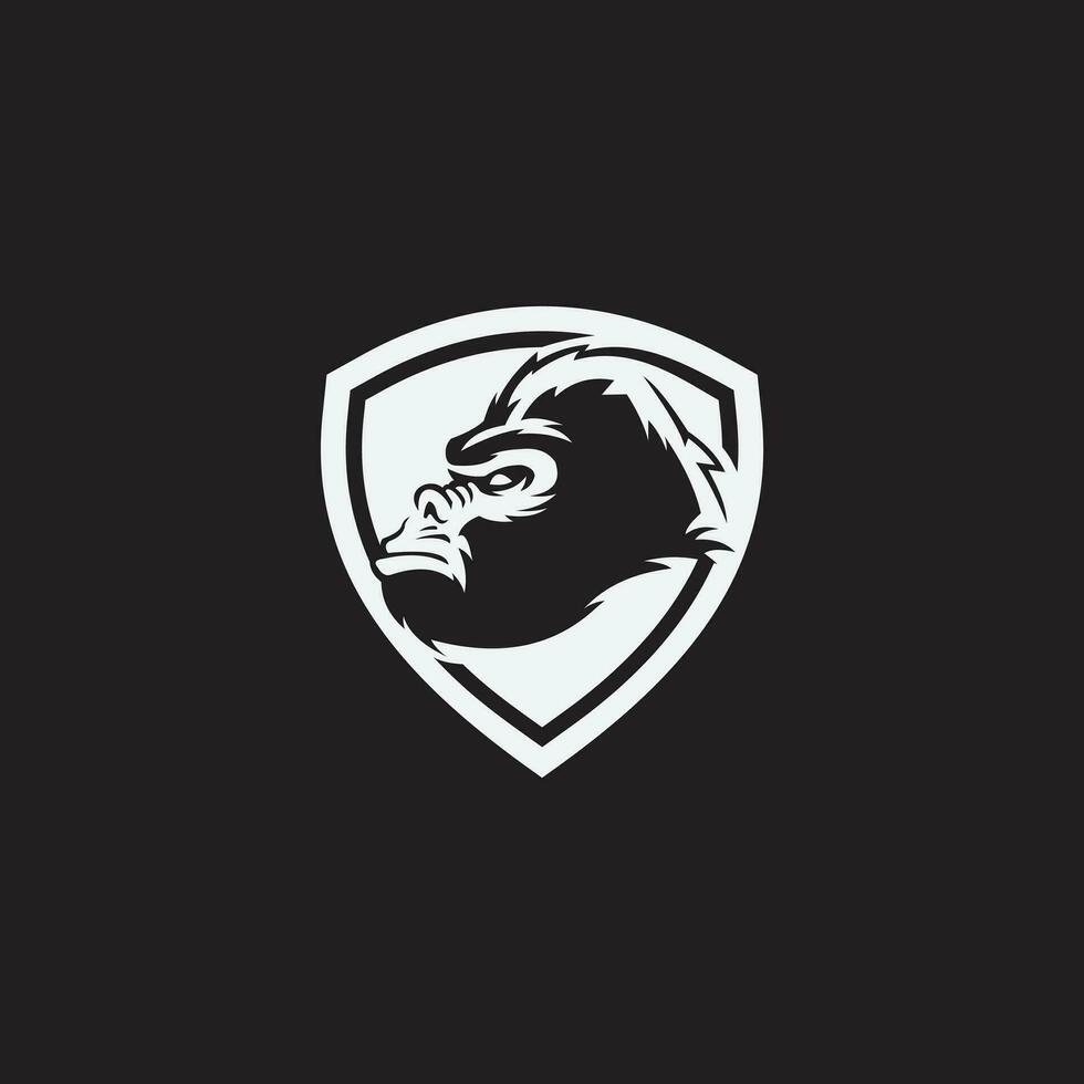 Gorilla head logo. Design the emblem for your business. Vector illustration.